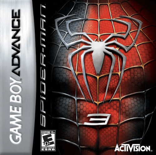 Spiderman 3 box art for GameBoy Advance
